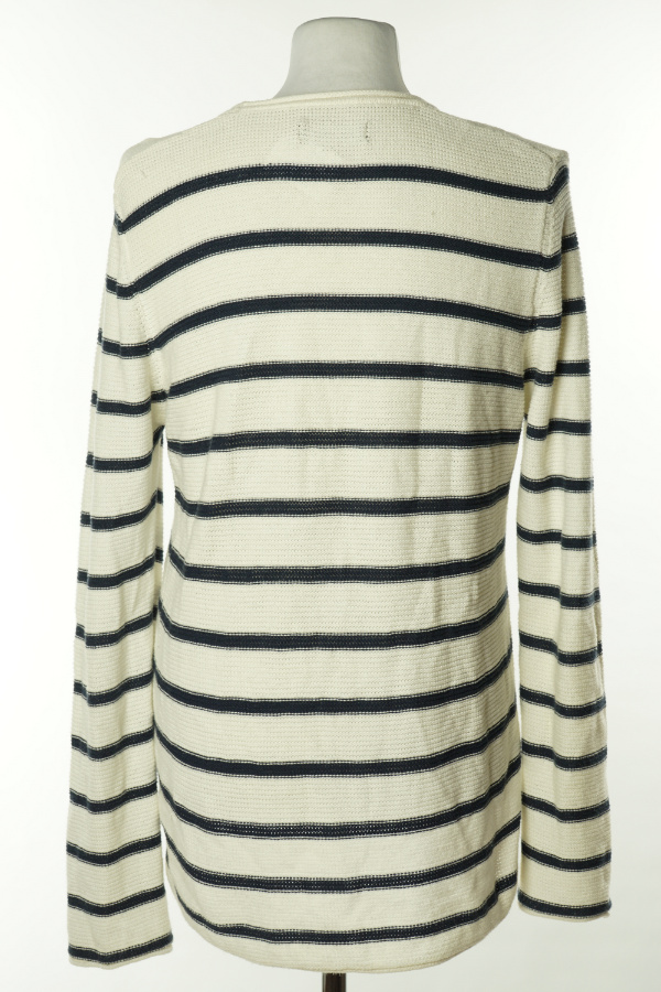 Sweter biały w granatowe paski - JC zdjęcie 2