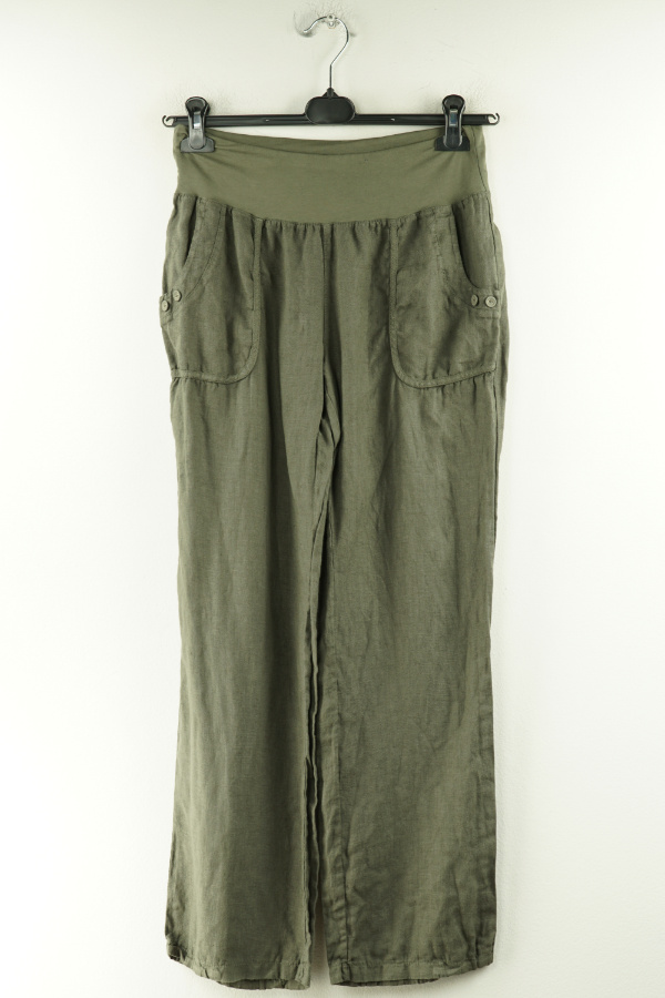 Spodnie khaki, 100% len - MADE IN ITALY zdjęcie 1