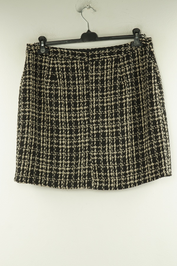 Spódnica czarna w kremowe wzory - PAPAYA zdjęcie 2