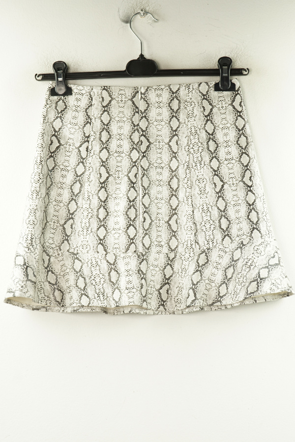 Spódnica z ekoskóry biała w wężowy wzór - MISSGUIDED zdjęcie 2