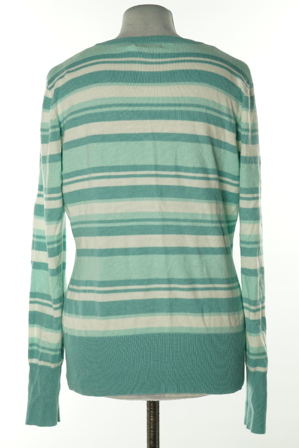 Sweter biało-zielony w paski - F&F zdjęcie 2