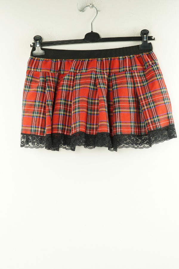 Spódnica czerwona w kratkę - SHEIN zdjęcie 1