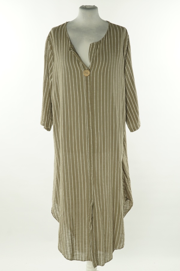 Sukienka zielona w białe paski - NEW COLLECTION zdjęcie 1