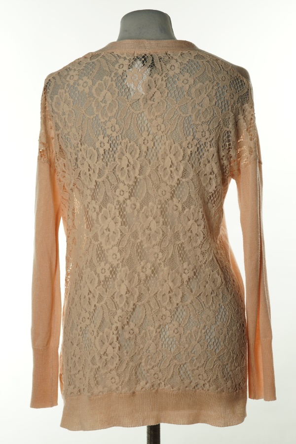 Narzutka sweterkowa morelowa z koronkowym tyłem - PRIMARK zdjęcie 2