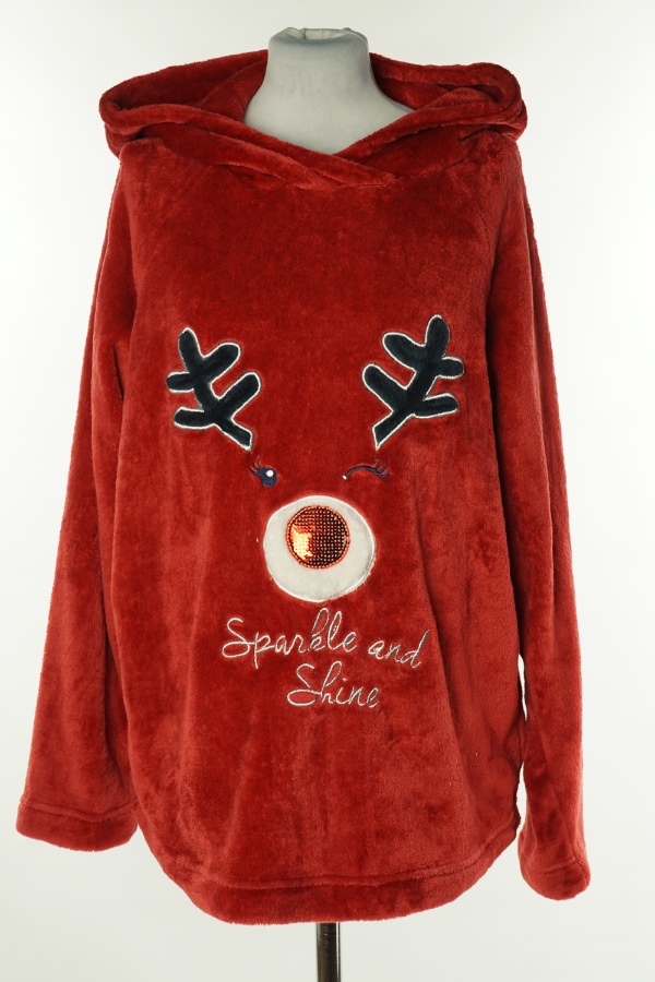Bluza czerwona świąteczna miś - F&F zdjęcie 1
