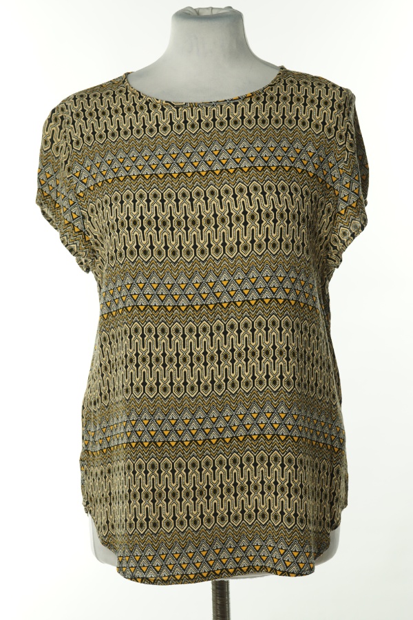 Bluzka beżowo czarna wzorzysta - H&M zdjęcie 1