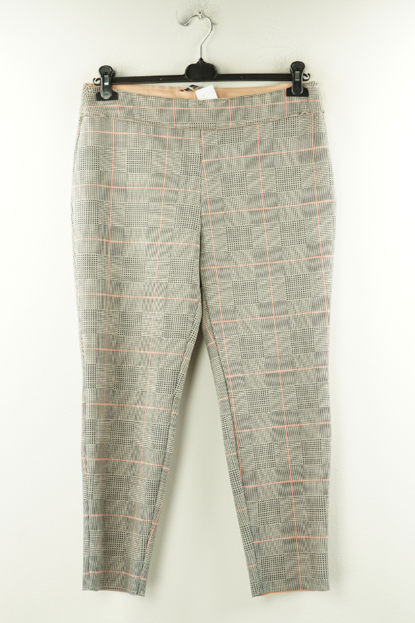 Spodnie 7/8 beżowe kraciaste - ZARA zdjęcie 1