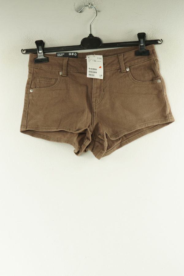 Krótkie spodenki brązowe jeansowe - H&M zdjęcie 1