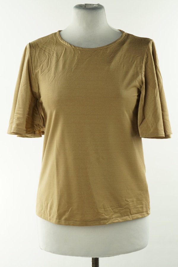 Bluzka brązowa gładka z luźnymi rękawami, H&M - H&M zdjęcie 1