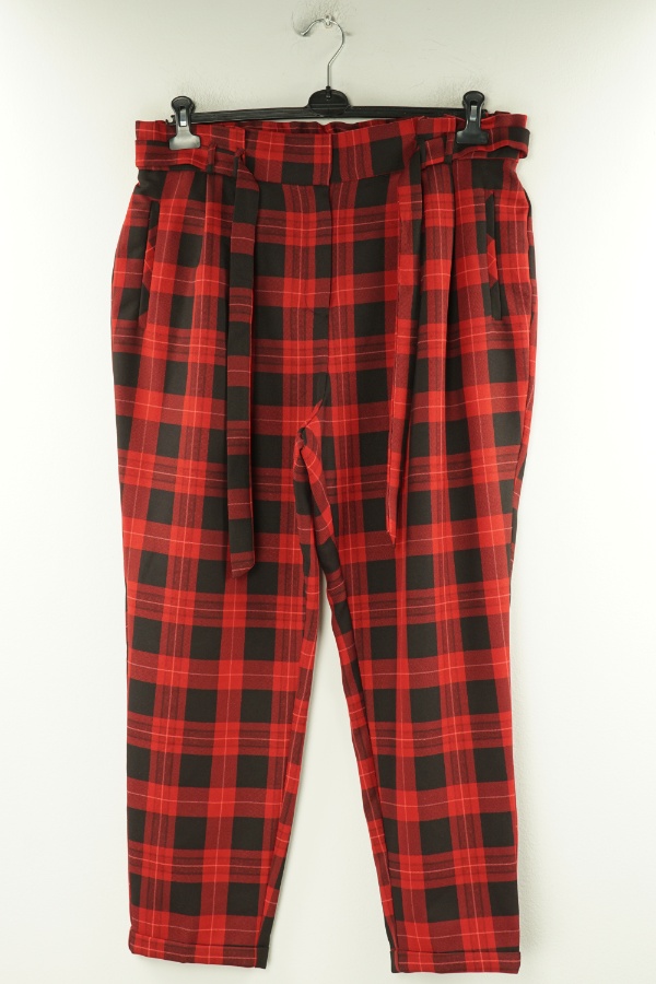 Spodnie materiałowe czerwone w kratkę, PRIMARK - PRIMARK zdjęcie 1