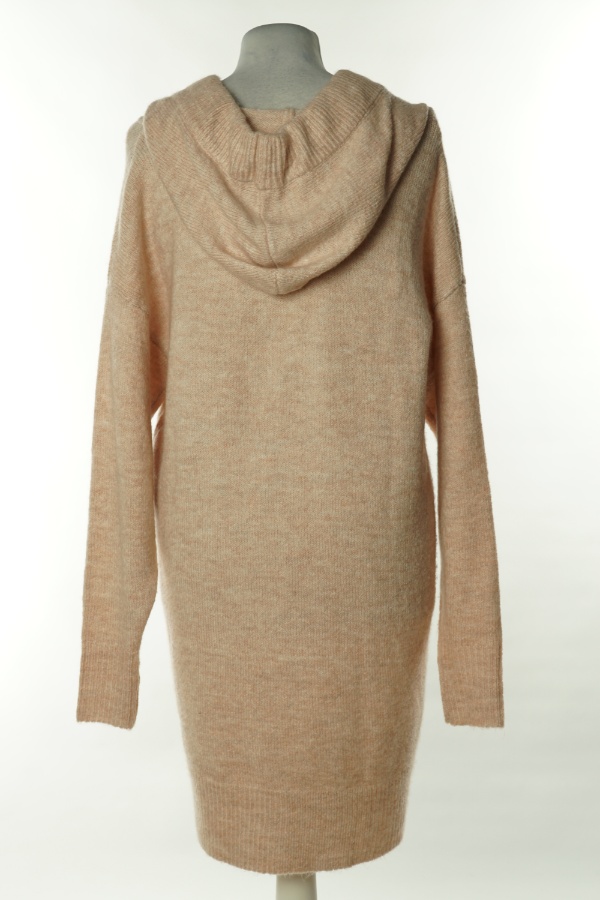 Sukienka sweterkowa brzoskwiniowa z kapturem - RESERVED zdjęcie 2