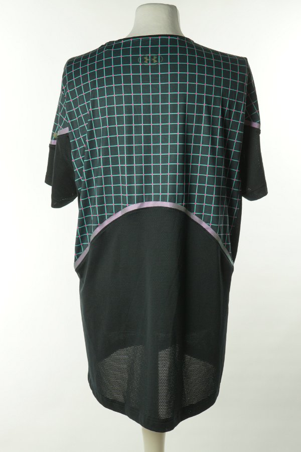 Koszulka sportowa czarna w zieloną kratę - UNDER ARMOUR zdjęcie 2