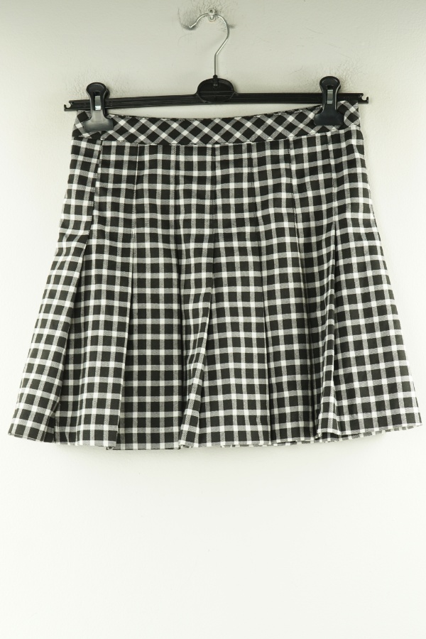 Spódnica biało-czarna w kratkę plisowana - H&M zdjęcie 1