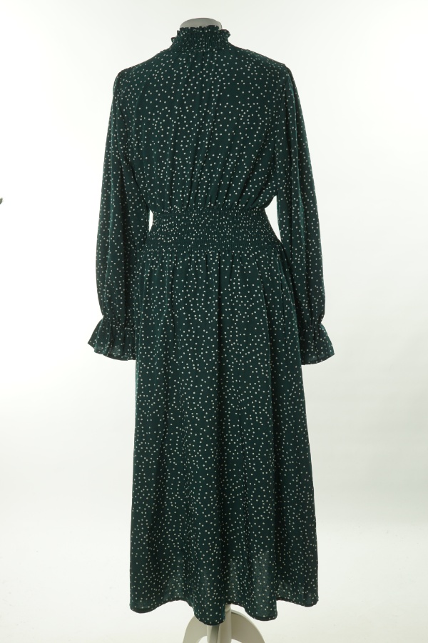 Sukienka zielona w białe kropki - SHEIN zdjęcie 2