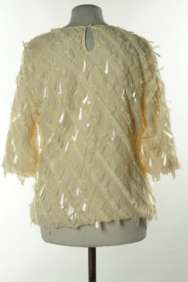 Bluzka beżowa z cekinowymi łezkami - SAVIDA zdjęcie 2