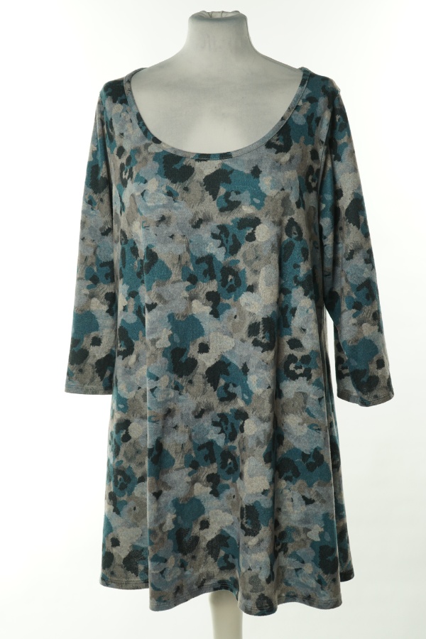 Bluzka niebiesko-szara w ciapki - EVANS zdjęcie 1