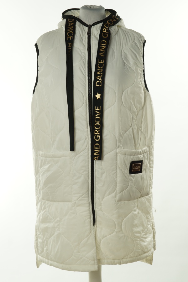 Kamizelka biała pikowana z czarnymi wstawkami - NEW COLLECTION zdjęcie 1