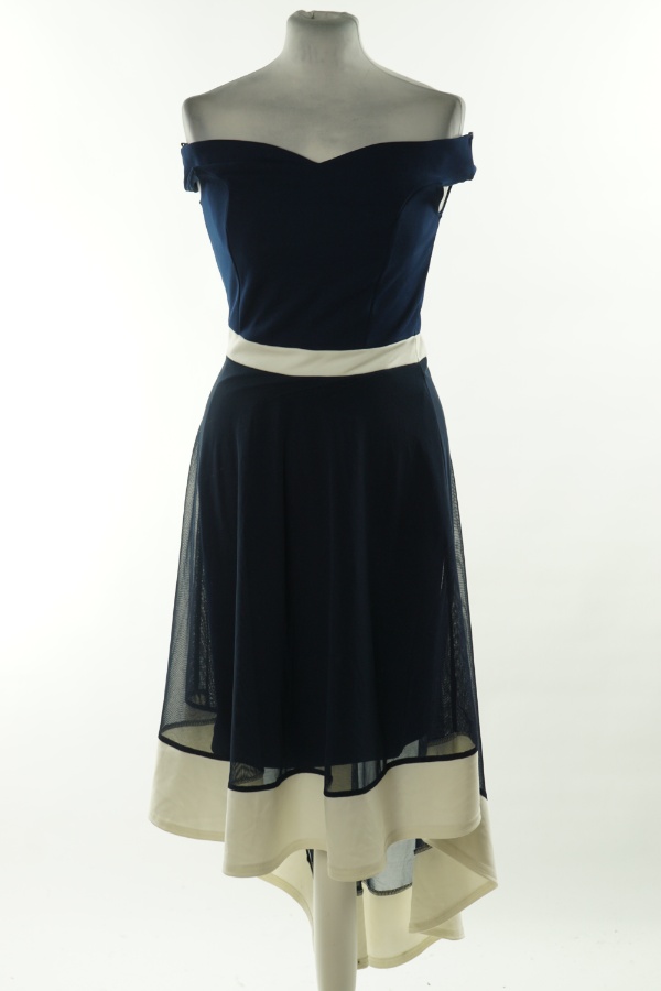 Sukienka granatowa z dłuższym tyłem - QUIZ zdjęcie 1