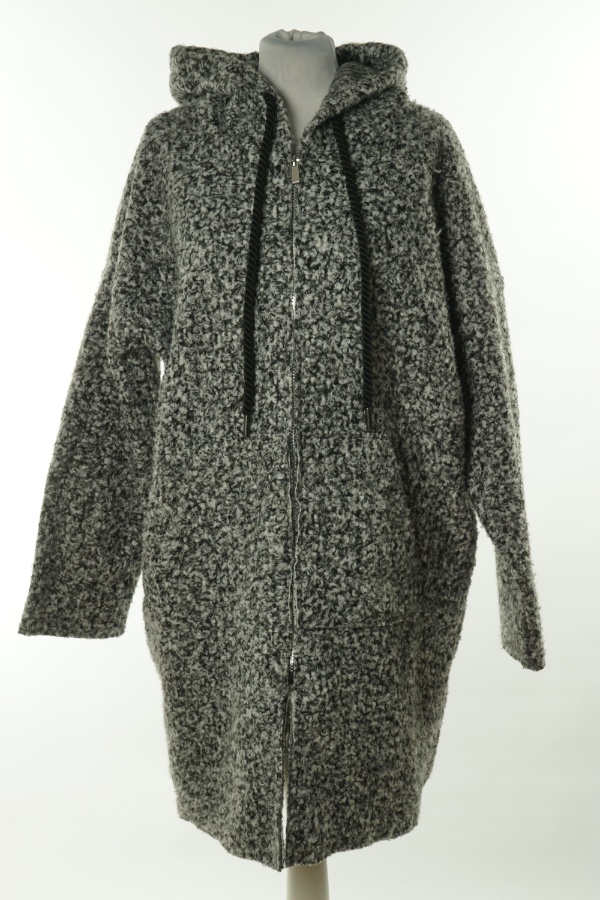 Płaszcz szary z kapturem cienki - BELOVED zdjęcie 1