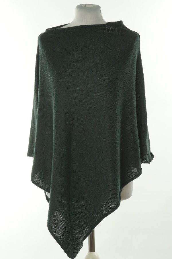 Ponczo sweterkowe czarne - BRAK METKI Z NAZWĄ PRODUCENTA zdjęcie 1