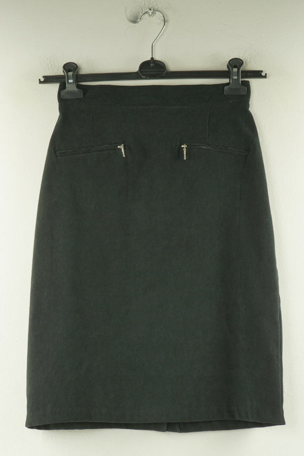 Spódnica czarna z ozdobnymi suwakami - TODAY zdjęcie 1