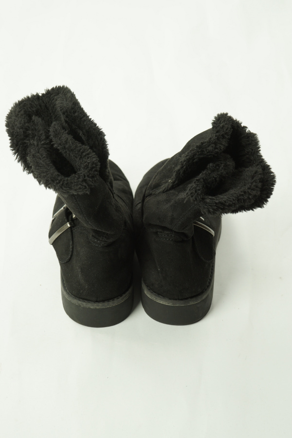 Botki czarne z klamrą ocieplane misiem - GRACELAND zdjęcie 3