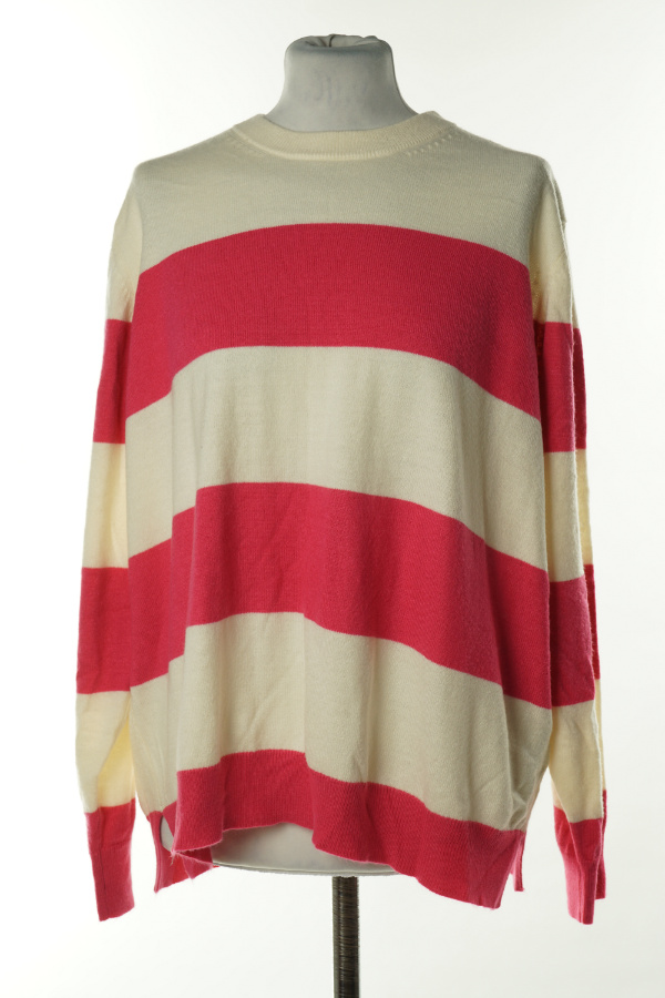 Sweter beżowo-różowy w paski - M&S zdjęcie 1