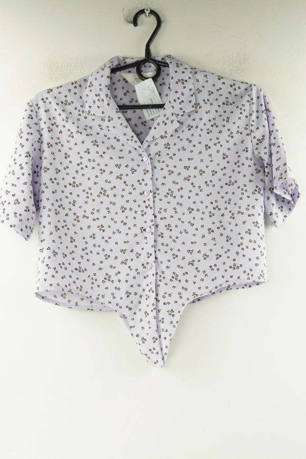 Bluzka z wiązaniem niebieska w drobne kwiatki H&M - H&M zdjęcie 1