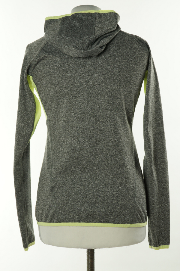 Bluza szara melanż z zieloną wstawką - WORK OUT zdjęcie 2