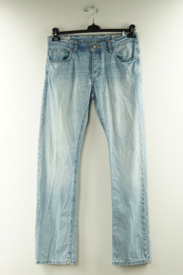 Spodnie niebieskie jeansowe z przetarciami - JACK & JONES zdjęcie 1
