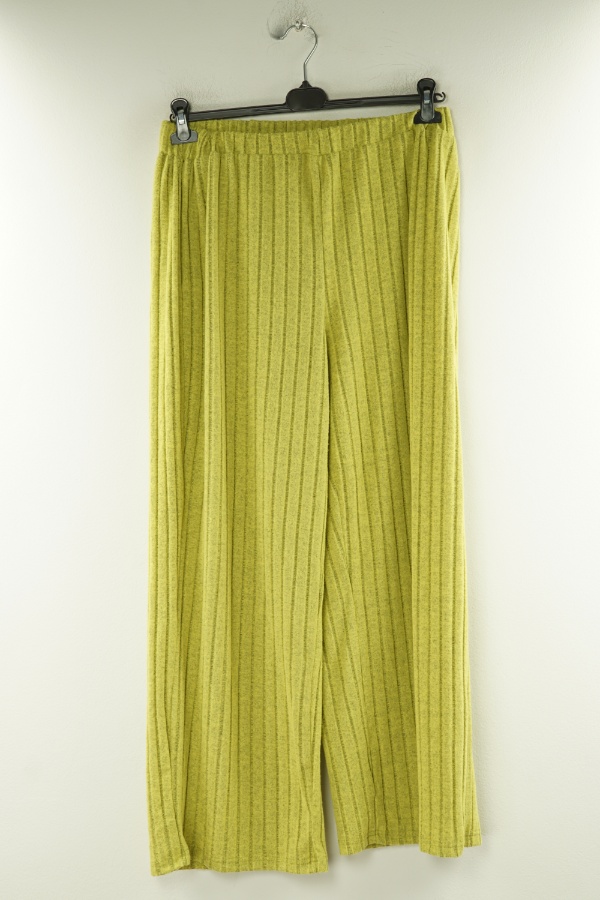 Spodni zielone sweterkowe prążkowane - SHEIN zdjęcie 1