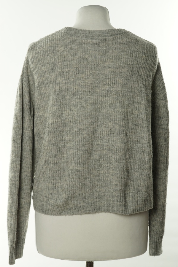 Sweter szary prążkowany  - H&M zdjęcie 2