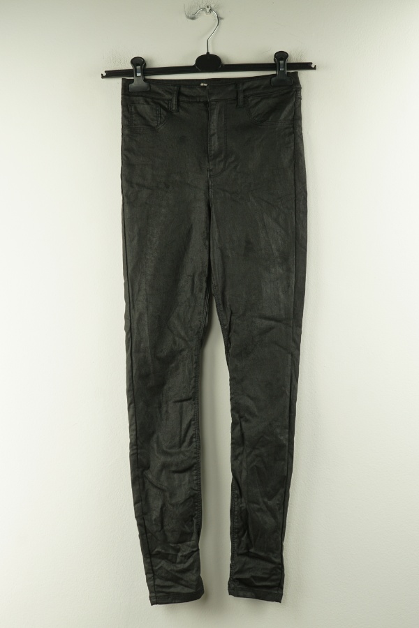Spodnie czarne woskowane - DENIM CO zdjęcie 1