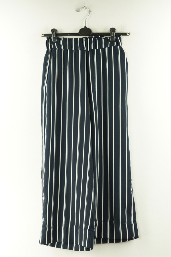 Spodnie granatowe w białe paski H&M - H&M zdjęcie 1