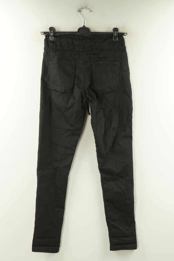 Spodnie czarne jeansowe z wysokim stanem - THE CASUAL COMPANY zdjęcie 2