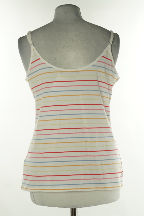 Koszulka biała w kolorowe paski - M&amp;S zdjęcie 2