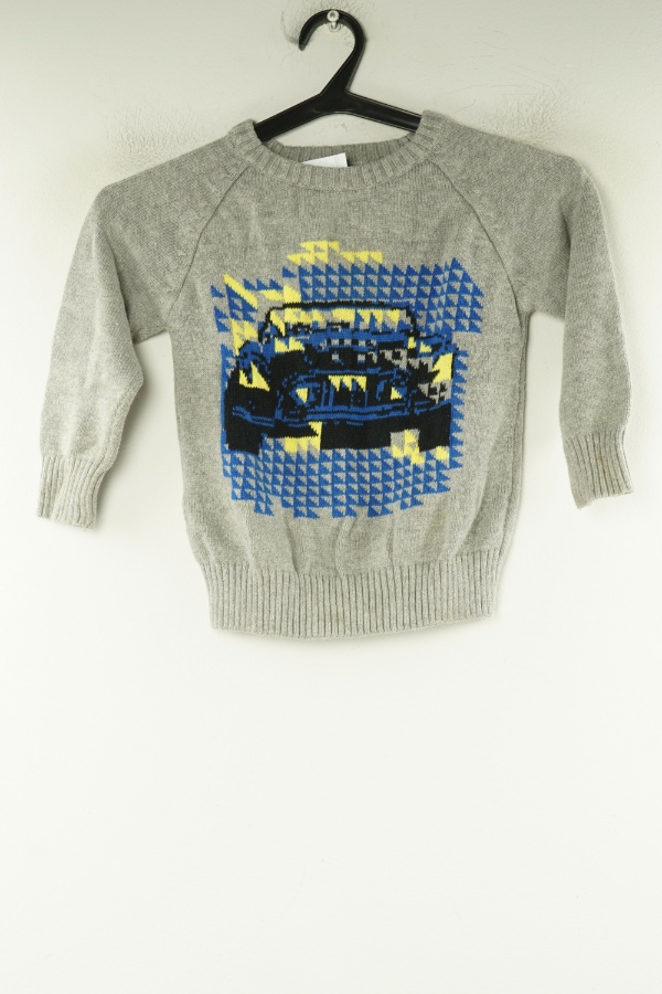 Sweter szary z autem - NAME IT zdjęcie 1