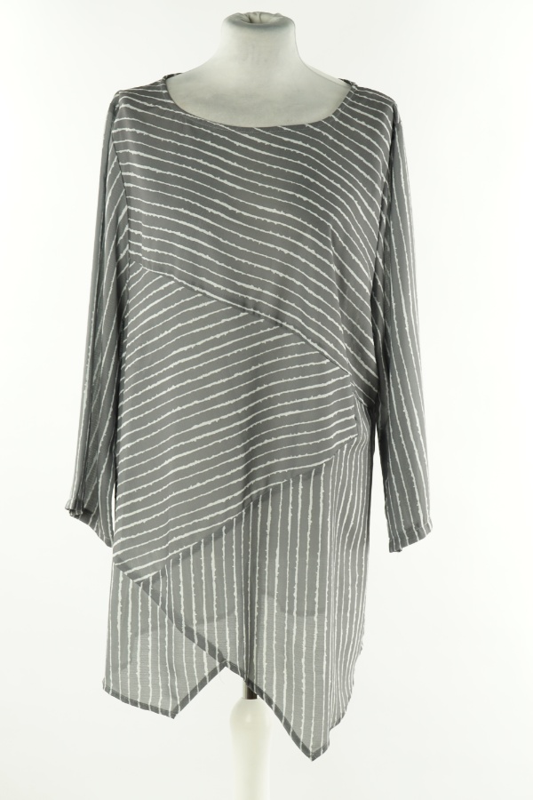 Tunika szara w białe paski - BRAK METKI Z NAZWĄ PRODUCENTA zdjęcie 1