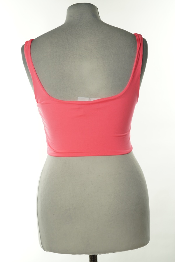 Top różowy na ramiączkach - BERSHKA zdjęcie 2