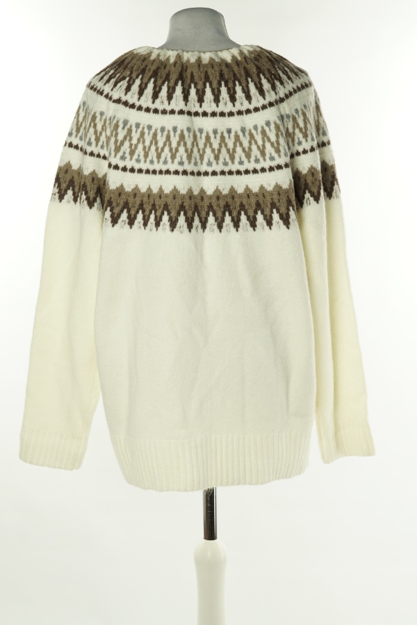 Sweter biały wzorzysty - LAGER 157 zdjęcie 2