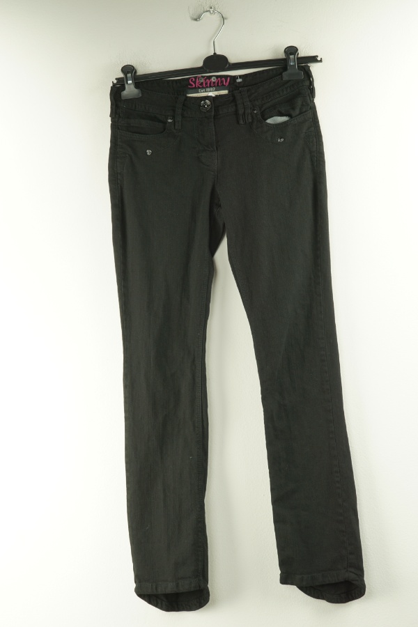 Spodnie czarne jeansowe skinny - NEXT zdjęcie 1