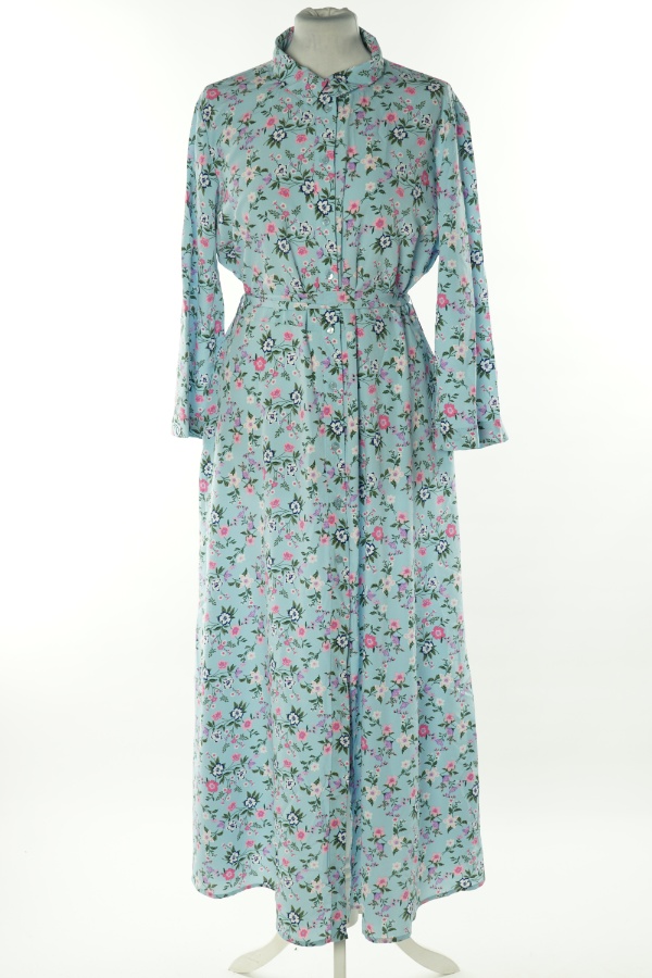 Sukienka niebieska w kwiaty - PIECES zdjęcie 1