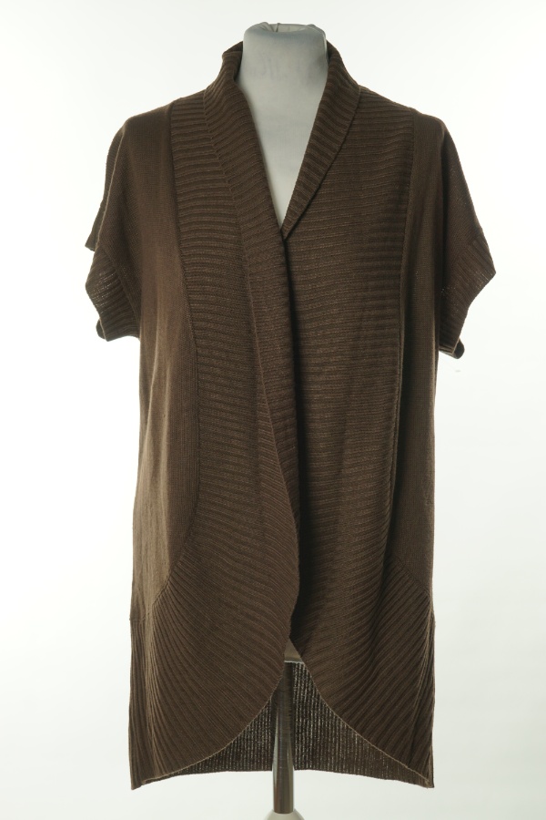 Narzutka sweterkowa brązowa z ażurowym tyłem - DRESSBARN zdjęcie 1