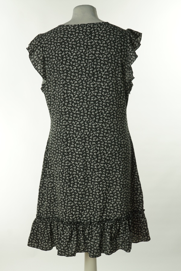 Sukienka czarna w białe kwiaty - SHEIN zdjęcie 2