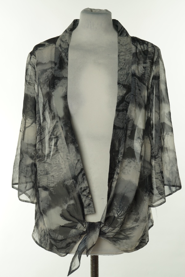 Narzutka szara z wiązaniem - GEORGE zdjęcie 1