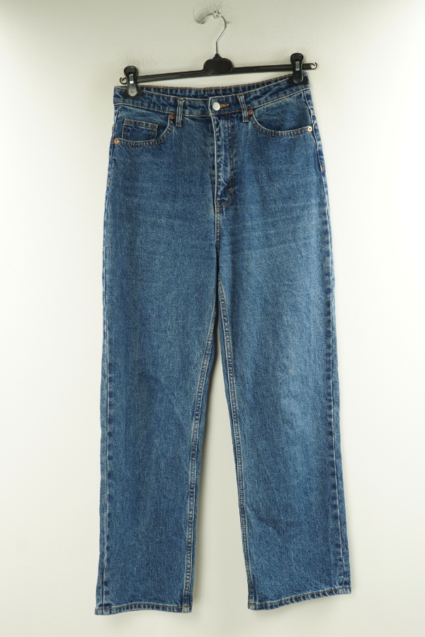 Spodnie niebieskie jeansowe z szerokimi nogawkami - MONKI zdjęcie 1