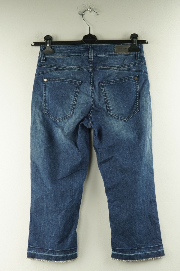 Spodnie jeansowe 3/4 niebieskie z cekinami  - PIERRE CARDIN zdjęcie 2
