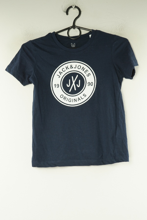 Bluzka granatowa z białym nadrukiem - JACK & JONES zdjęcie 1