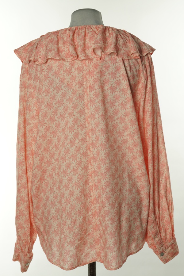 Bluzka biała w różowe wzory - BRAK METKI Z NAZWĄ PRODUCENTA zdjęcie 2