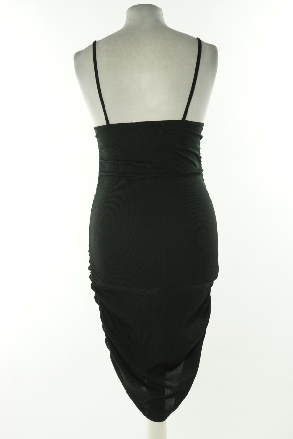 Sukienka czarna z drapowaniem - BOOHOO zdjęcie 2